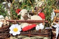 Small sheep as nice easter background