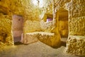 The small shelters in underground tunnel, Wignacourt museum, Rabat, Malta