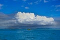 Weather changing in Tropes, Coumulonimbus Clouds over Pacific Ocean, South Sea Royalty Free Stock Photo