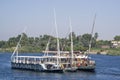 Small ships with sails for tours on the Nile river, Egypt