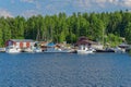 A small shipyard on the shore of the lake Royalty Free Stock Photo