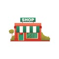 Small shop city public building, front view vector Illustration on a white background Royalty Free Stock Photo