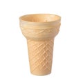 Small short ice cream waffle cone tilted isolated