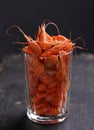 Small shrimp (crustaceans) in a glass Royalty Free Stock Photo