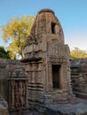 Small shrines and sandstone carved statues around Kunda, the reservoir at Sun Temple, Modhera Mehsana Royalty Free Stock Photo