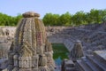 Small shrines and steps to reach the bottom of the reservoir, of the Sun Temple. Modhera village of Mehsana district, Gujarat