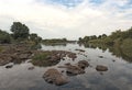 Small side arm of the zambezi river near livingstone, Zambia