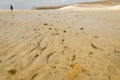 A man lost on the beach at low tide Royalty Free Stock Photo