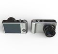 Small silver cameras Royalty Free Stock Photo