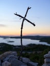 A small simple cross made of wood