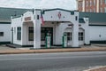 Cumming, Georgia USA - November 24, 2016 Restored Sinclair gas station