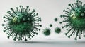 small single floating green virus concept image in whi ai generated Royalty Free Stock Photo