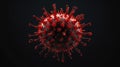 small single red virus concept image in black backgrou ai generated Royalty Free Stock Photo