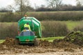 A small site dumper truck tipping load