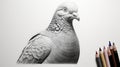 Hyperrealistic Pencil Drawing Of A Wild Pigeon