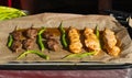 Small Skewers, Street Barbecue, Chicken Shish Kebab, Barbecue Shashlik, Skewered Grilled Chicken Meat