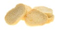 Small sliced French bread on a white background Royalty Free Stock Photo