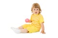 Small smiling girl with toy ball Royalty Free Stock Photo