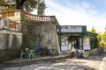 A small snack shop and cafe on top of Castle Hill park in the Mediterranean city of Nice, France.