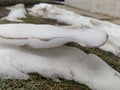 Small Snow cliff while melting results in amazing structure