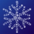 Small snowflakes forming a big snowflake