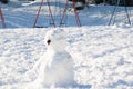 Small snowman in Cutts Close Park, Oakham, Rutland