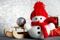 Small snowman toy Royalty Free Stock Photo