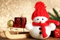 Small snowman toy Royalty Free Stock Photo