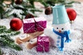 Small snowman toy Royalty Free Stock Photo