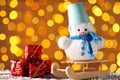 Small snowman toy Royalty Free Stock Photo