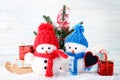 Small snowman toys Royalty Free Stock Photo