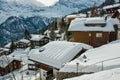 Small snowy village of Murren in Bernese Alps Royalty Free Stock Photo