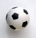 Small soccer ball on white background close-up.