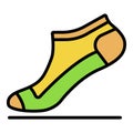 Small sock icon color outline vector