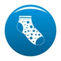 Small sock icon vector blue