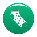Small sock icon vector green