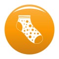 Small sock icon vector orange