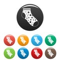 Small sock icons set color