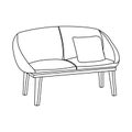 Small sofa simple linear icon