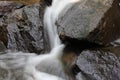 A small soft waterfall covering the rocks