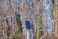 Small solar panel on metal poles as electrical power generation systems Royalty Free Stock Photo