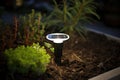 Small solar powered led light with motion sensor Royalty Free Stock Photo