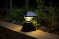 Small solar powered led light with motion sensor Royalty Free Stock Photo