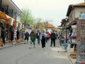 Small souvenir shops in old Nessebar, Bulgaria Royalty Free Stock Photo