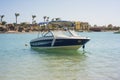 Small speedboat on a lake Royalty Free Stock Photo