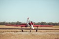 Small sport airplane at the airport. Royalty Free Stock Photo