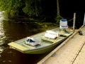 Small Sport Fishing Boat in Lake Royalty Free Stock Photo