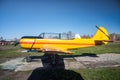 Small sports airplane at the ground airfield Royalty Free Stock Photo