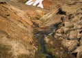 Small spring with warm thermal water in Iceland