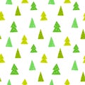 Spruces seamless pattern. Hand drawn vector